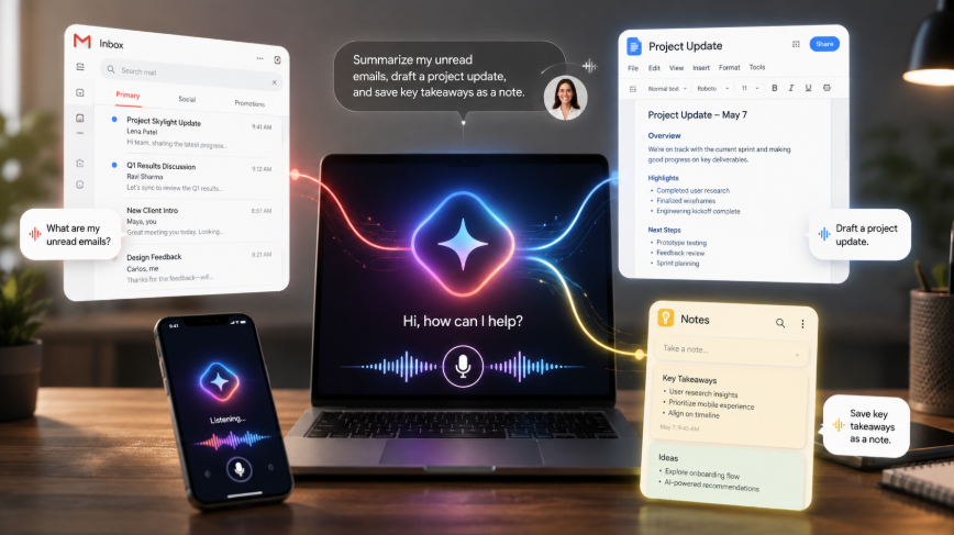 Gmail, Docs, dan Keep Kini Bisa Diajak Bicara lewat Gemini