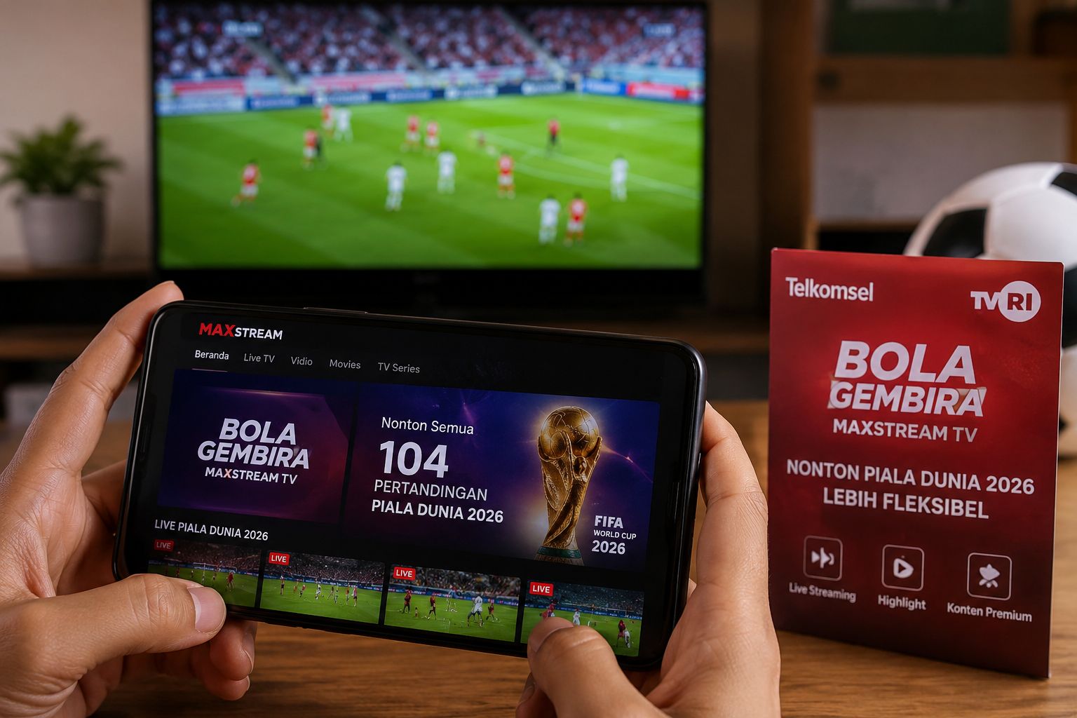 Telkomsel Gandeng TVRI, Nonton Piala Dunia 2026 Kini Bisa Lewat MAXStream TV